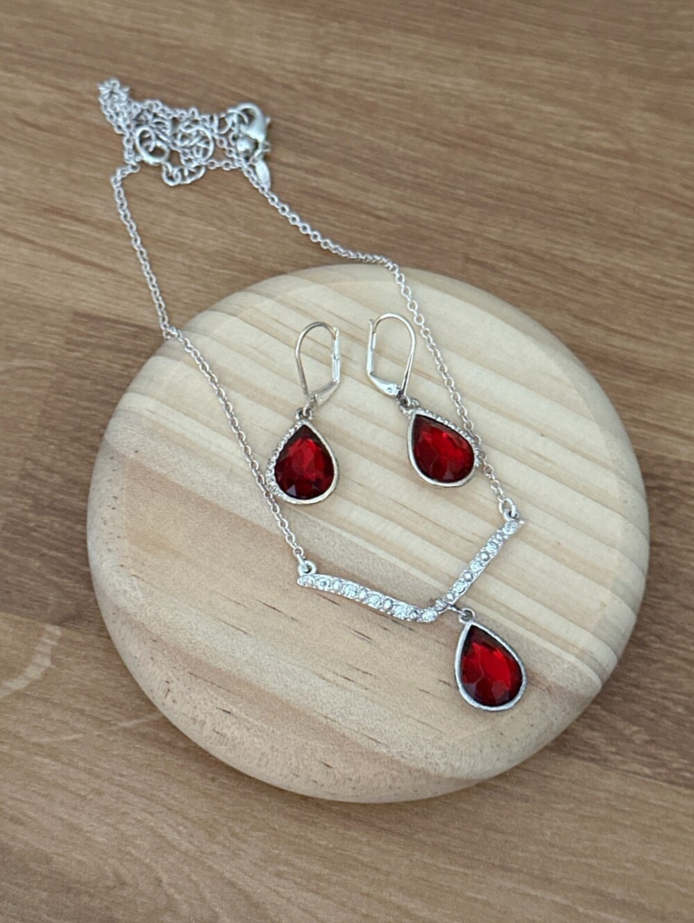 Avon Earrings and Necklace July birthstone  Set